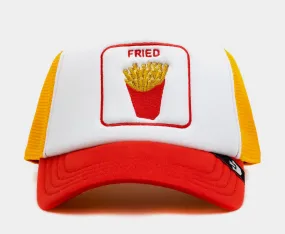 #4 French Fried Trucker Mens Hat (Yellow/Red)