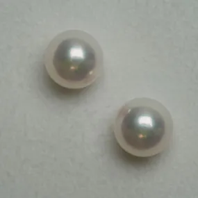 7.26 and 7.30 mm GIA Certified Hanadama Akoya Pearl Stud Earrings