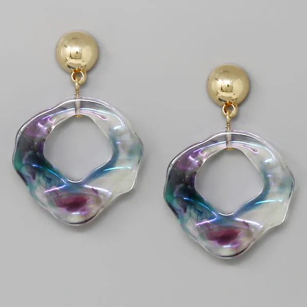 Acrylic Irregular Shape Hoop Earrings