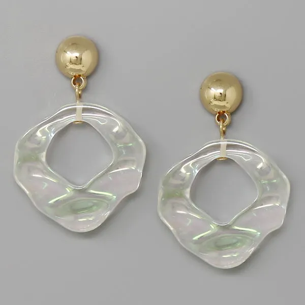 Acrylic Irregular Shape Hoop Earrings