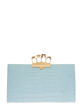 Alexander McQueen Four-Ring Embossed Clutch Bag