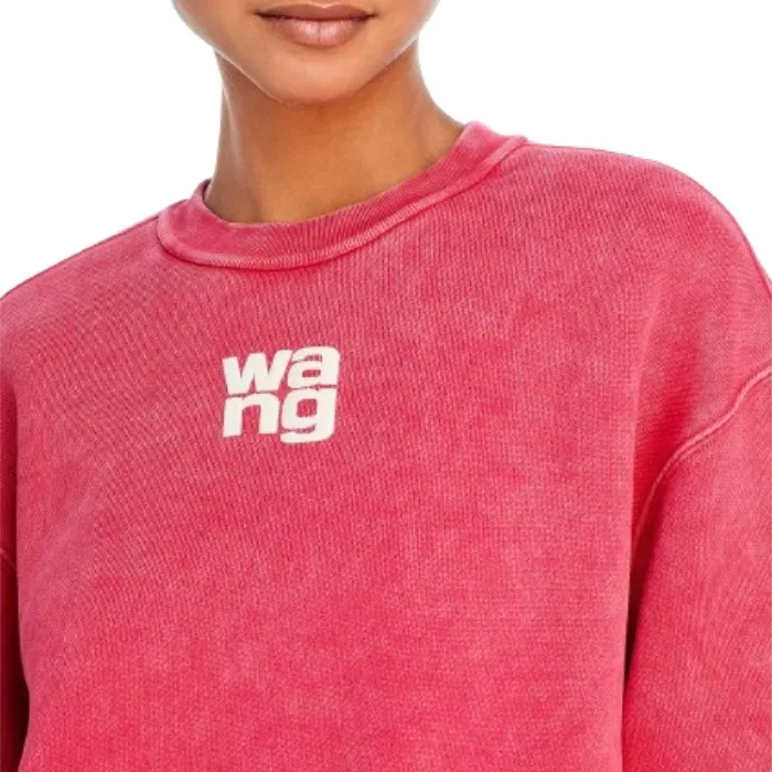 Alexander Wang  |Rib Long Sleeves Plain Cotton Oversized Logo