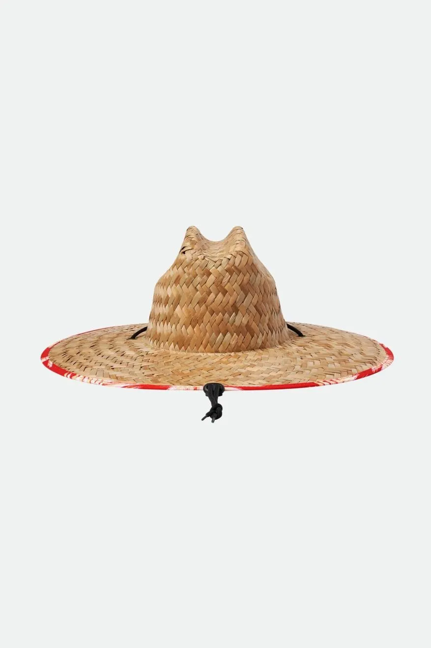 Alpha Square Lifeguard Hat - Tan/Aloha Red