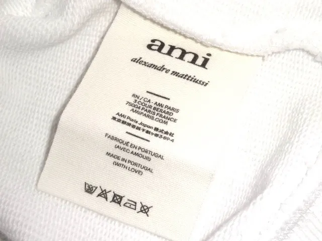 AMI PARIS  |Unisex U-Neck Long Sleeves Plain Cotton Logo Designers