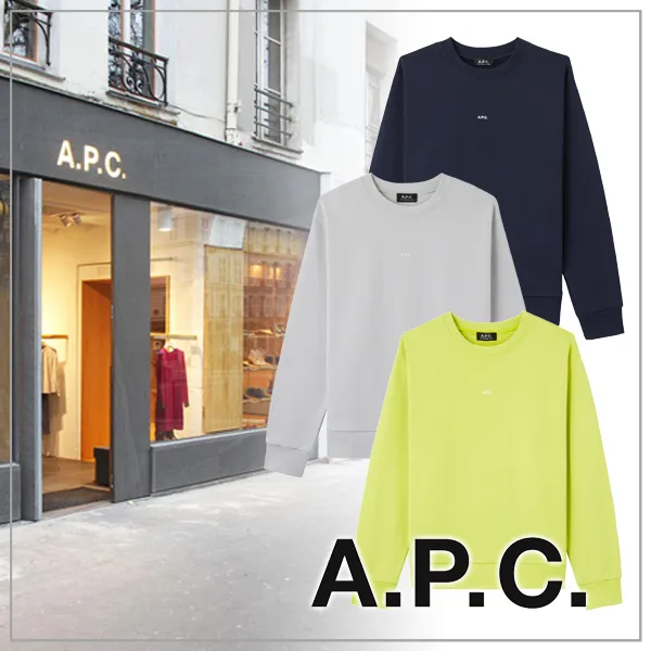 A.P.C.  |Unisex Long Sleeves Plain Logo Designers Sweatshirts