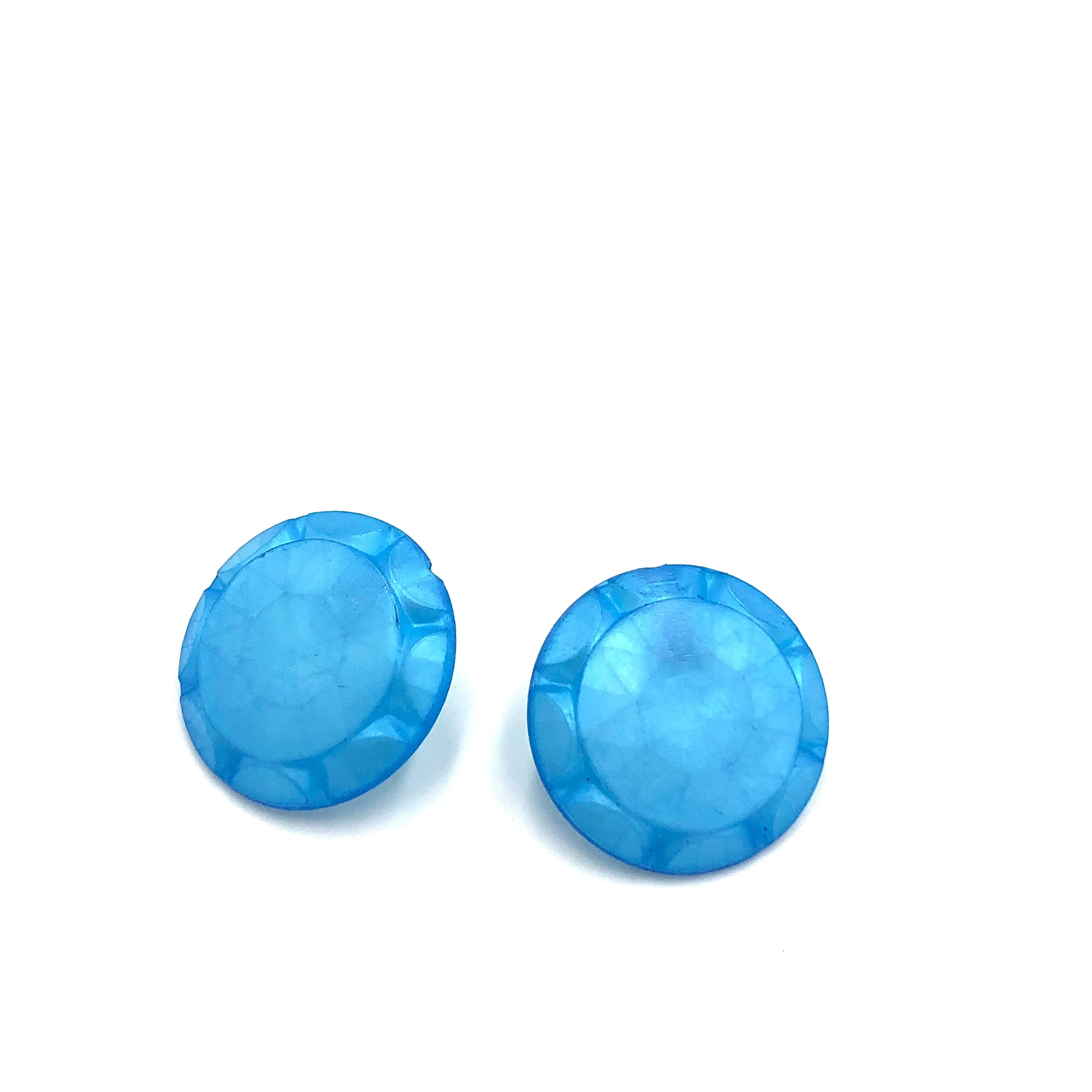 Aqua Blue Sunburst Stud Earrings