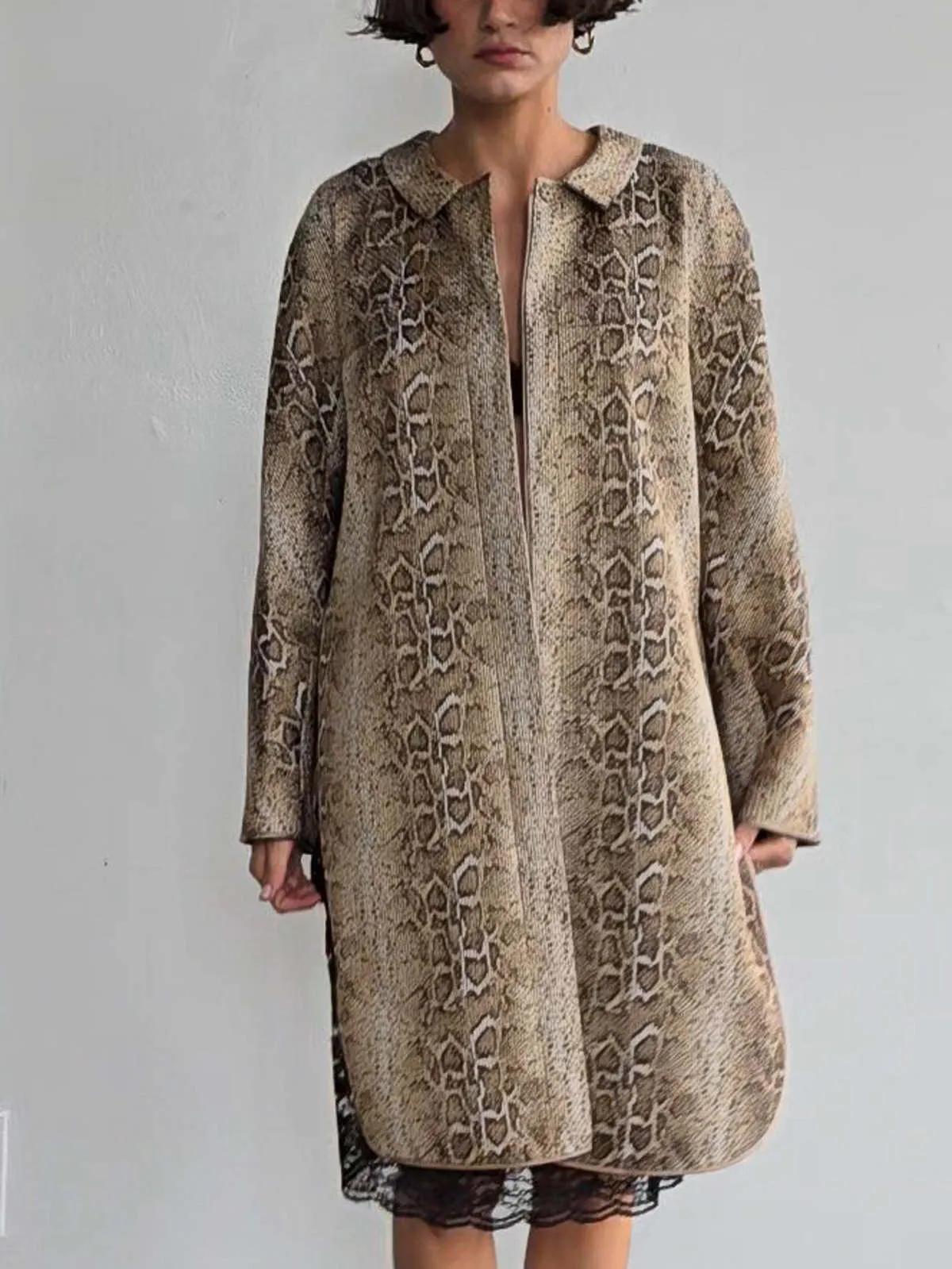 Armani Snakeskin Collared Coat - Prints