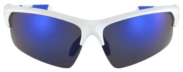 AZR Huez White Glasses - Blue Mirror Lenses