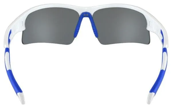 AZR Huez White Glasses - Blue Mirror Lenses