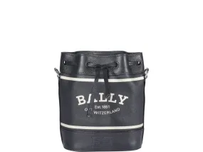 Bally Logo Printed Drawstring Bucket Bag