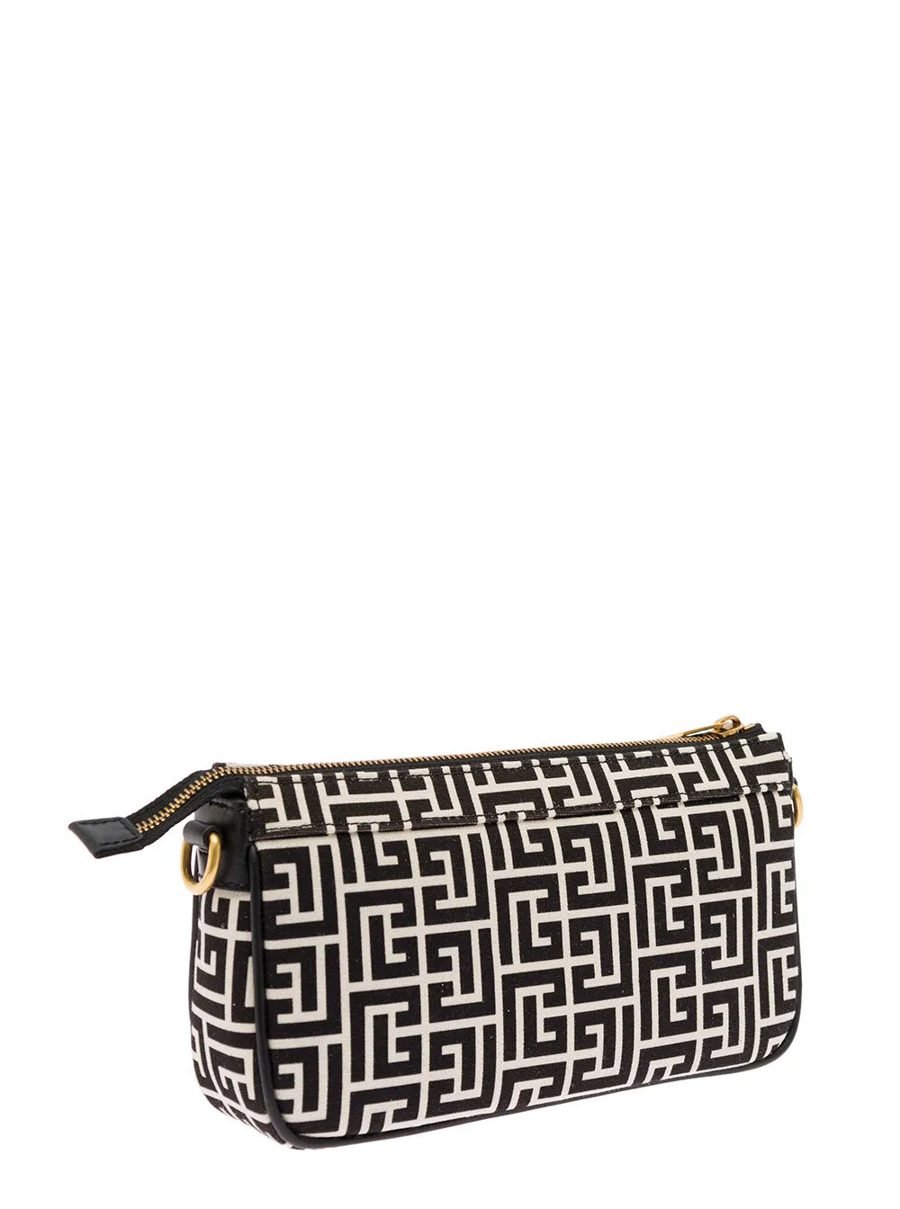 Balmain Cahin-Linked Monogram Pattern Satchel Bag