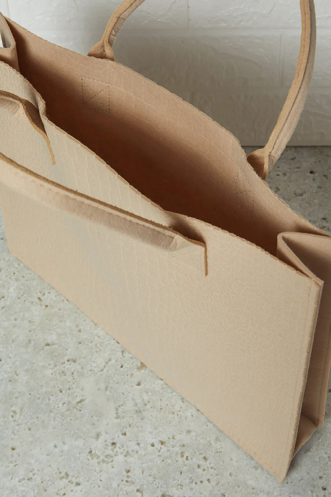 Beige Jute Shopping Bag