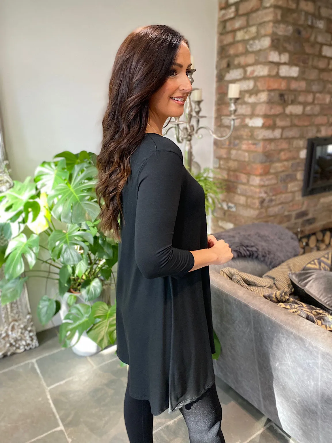 Black 3/4 Sleeve Tunic Paris