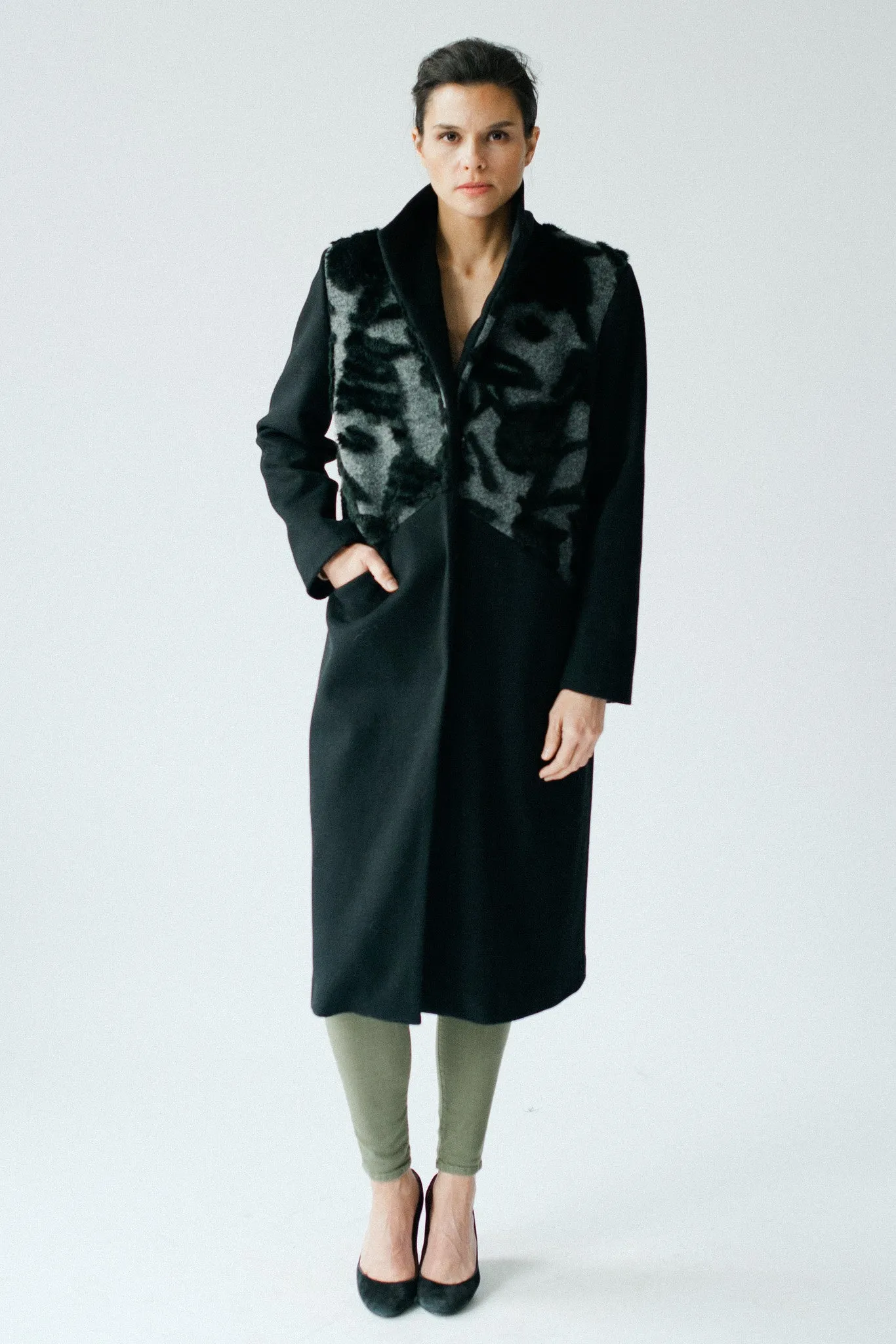 Bond Street Duster Coat - Grey and Black