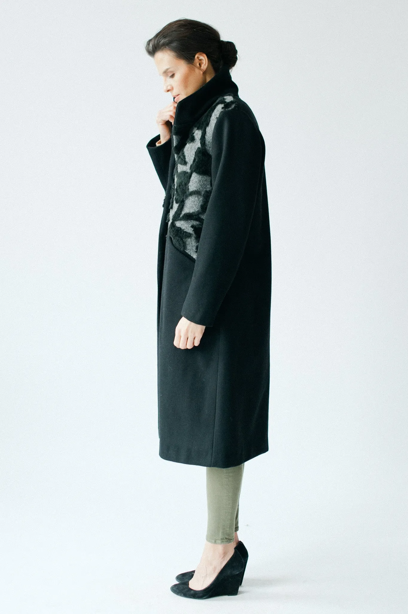 Bond Street Duster Coat - Grey and Black