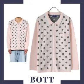 BoTT  |Flower Patterns Wool Street Style Long Sleeves Logo