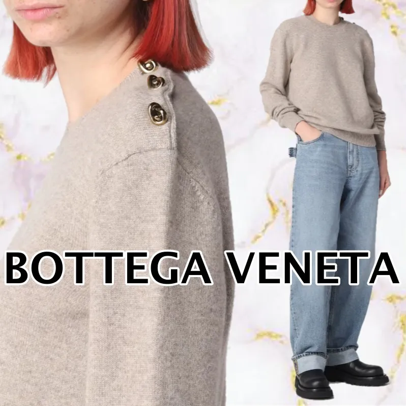 BOTTEGA VENETA  |Casual Style Long Sleeves Elegant Style V-neck & Crew neck