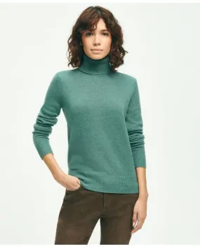 Brooks Brothers Women's Cashmere Turtleneck Sweater Green