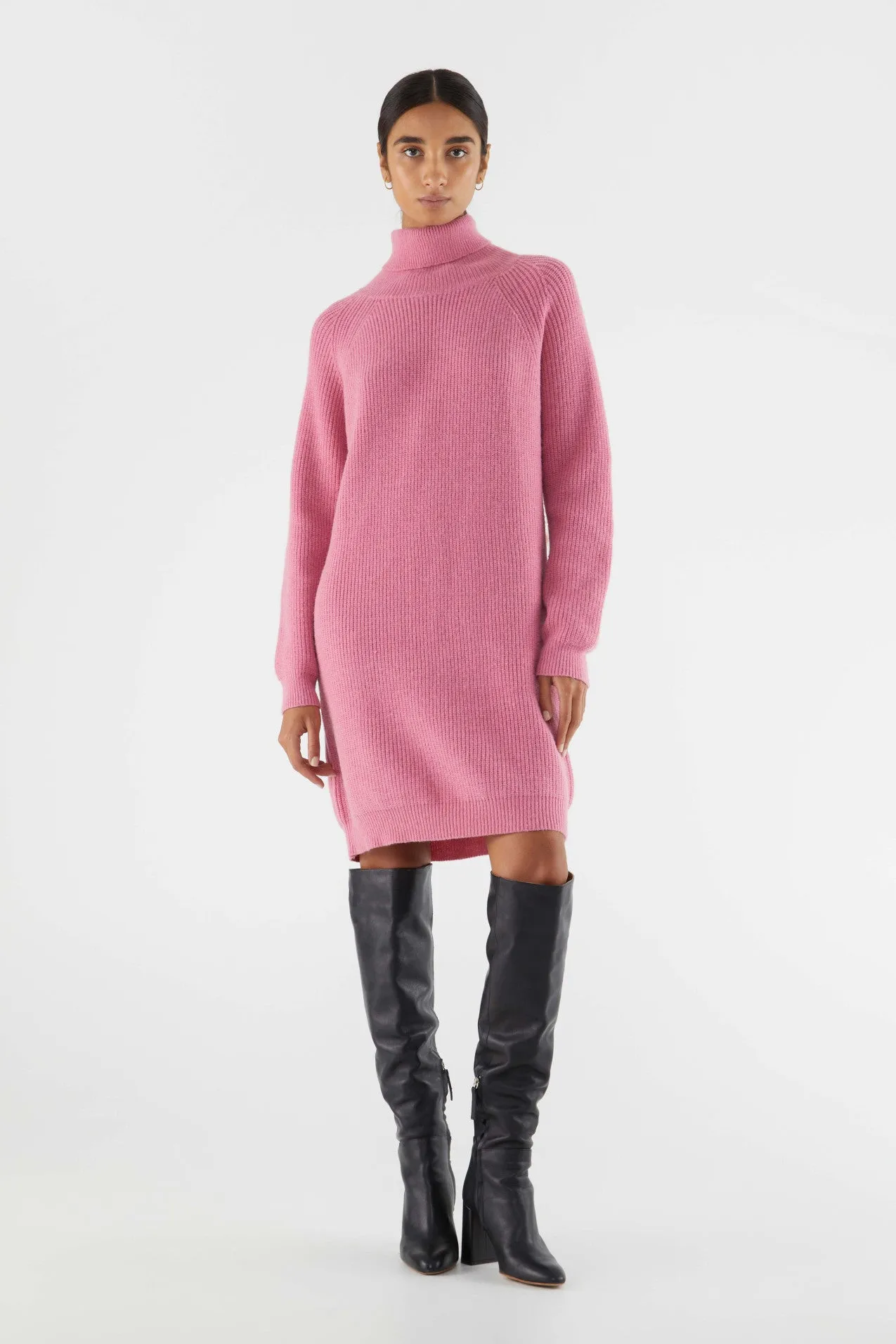 Bubblegum Turtleneck Midi Dress