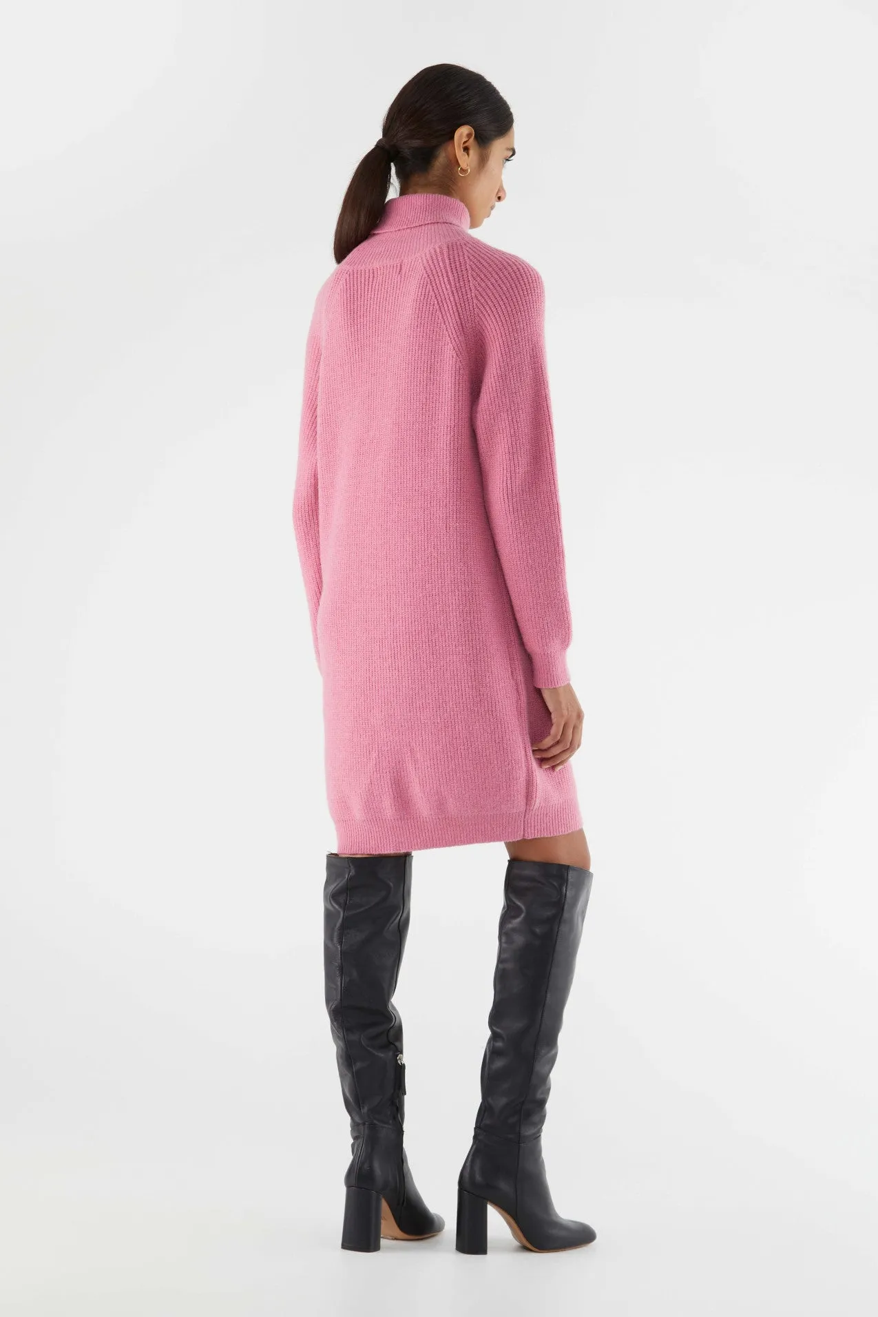 Bubblegum Turtleneck Midi Dress