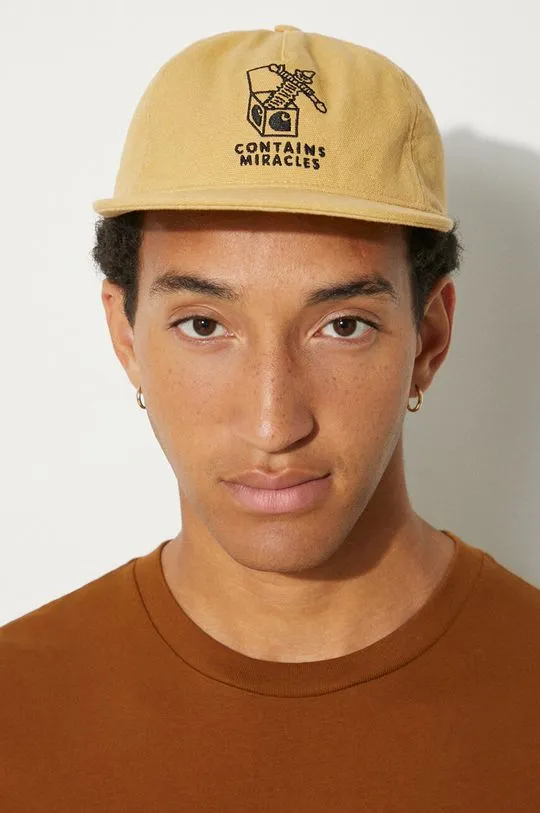 Carhartt WIP cotton baseball cap Stamp Cap beige color I033625.23FXX