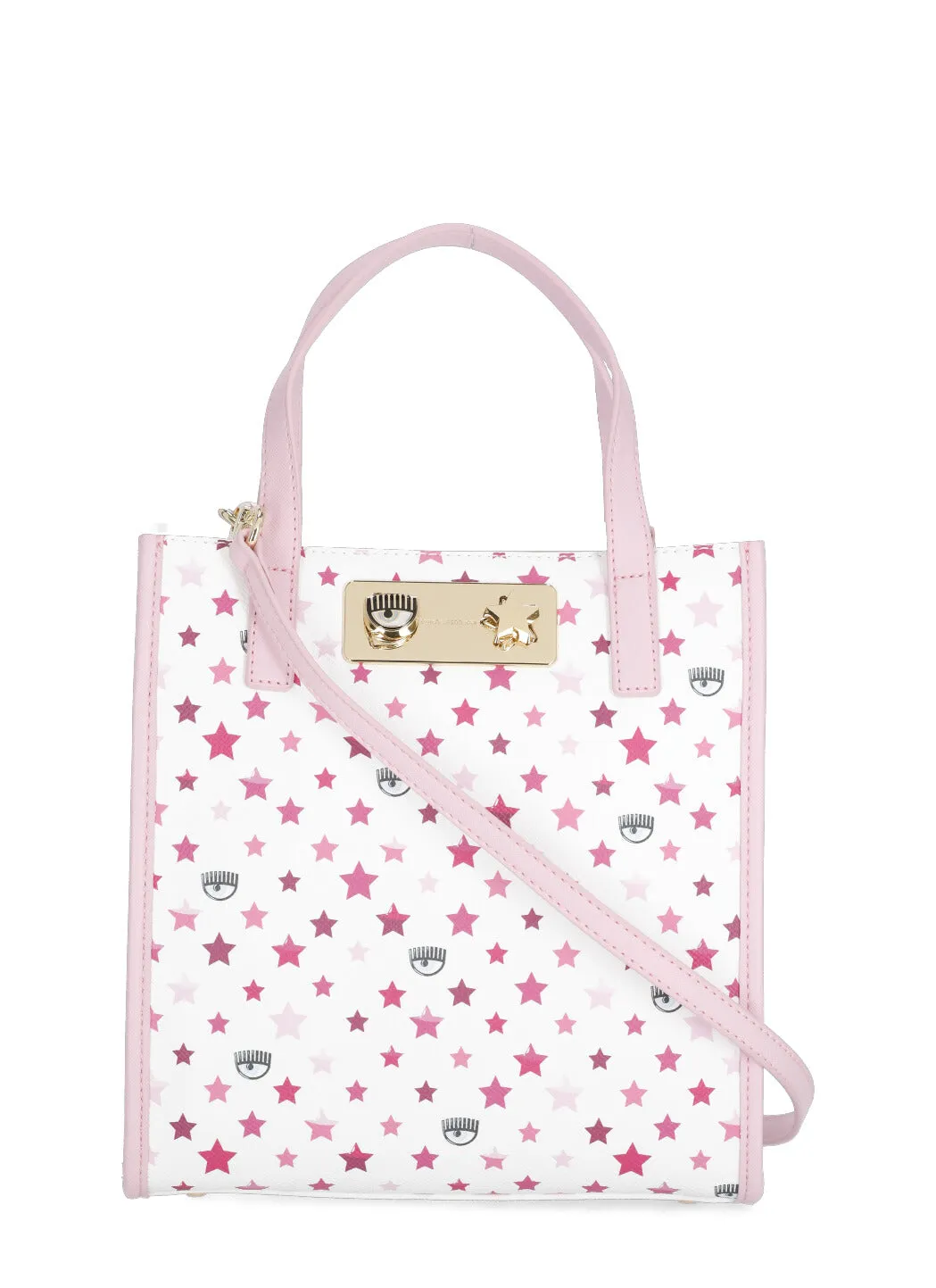 Chiara Ferragni Eyelike Plaque Printed Tote Bag