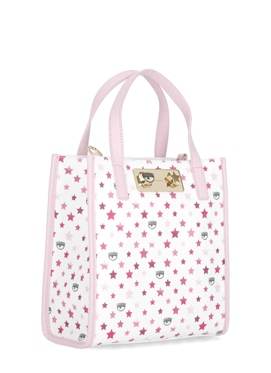 Chiara Ferragni Eyelike Plaque Printed Tote Bag