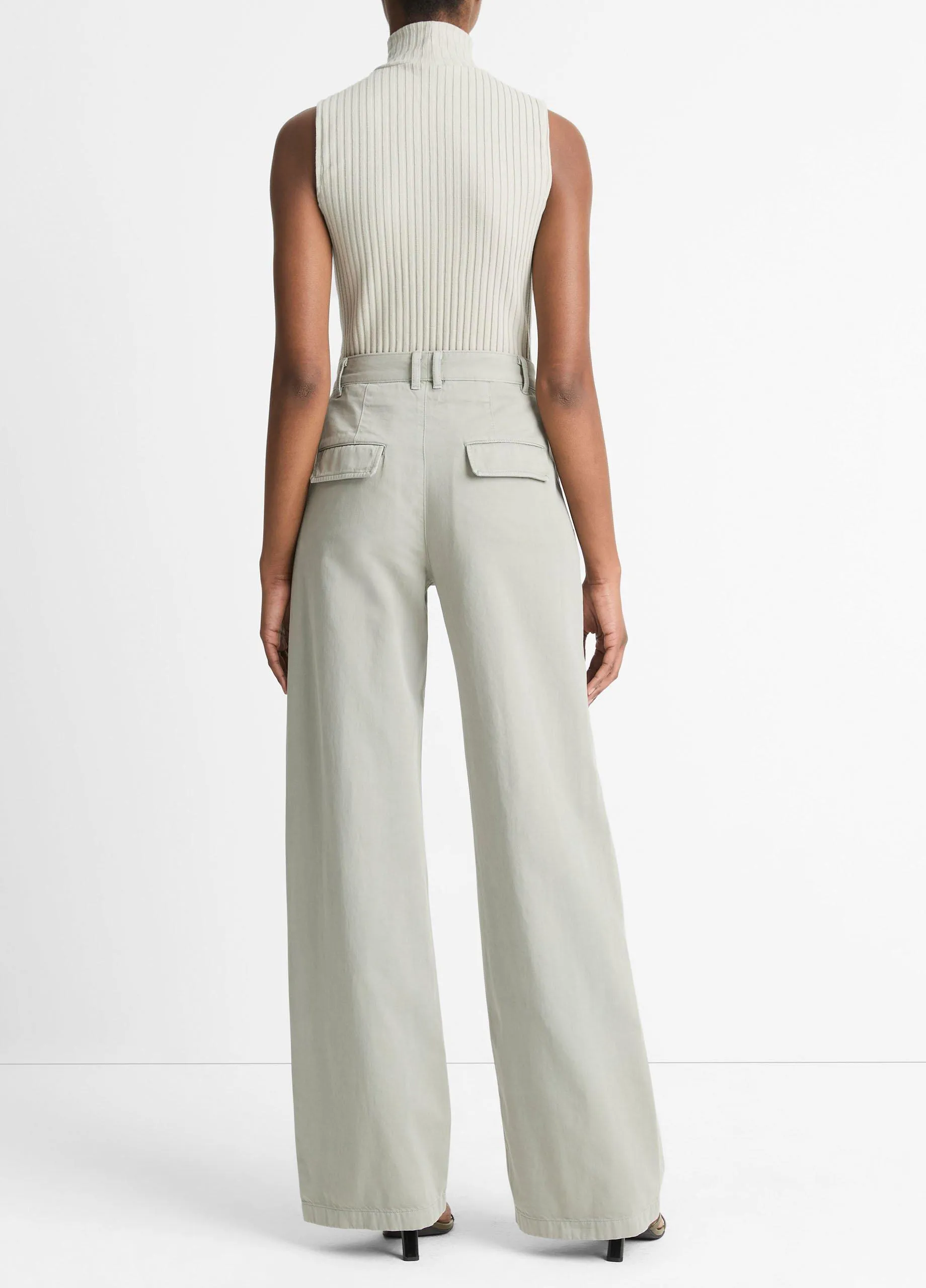 Cotton Low-Rise Wide-Leg Pant