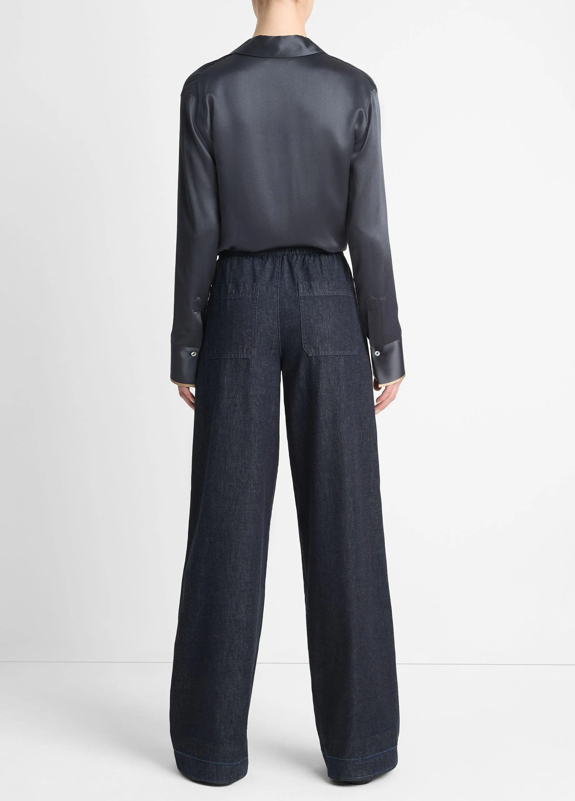 Cotton Mid-Rise Wide-Leg Pant