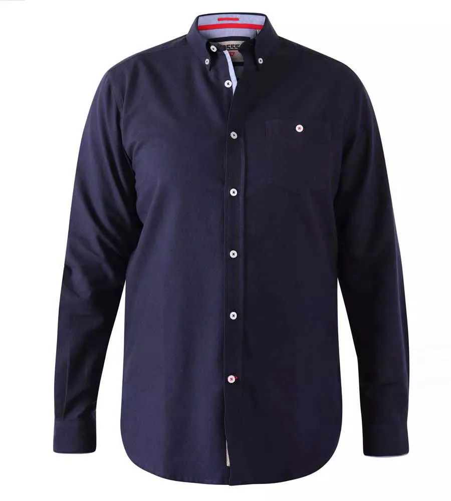 D555 Big  Mens Navy Oxford Shirt With Long Sleeves (COLCHESTER 1)