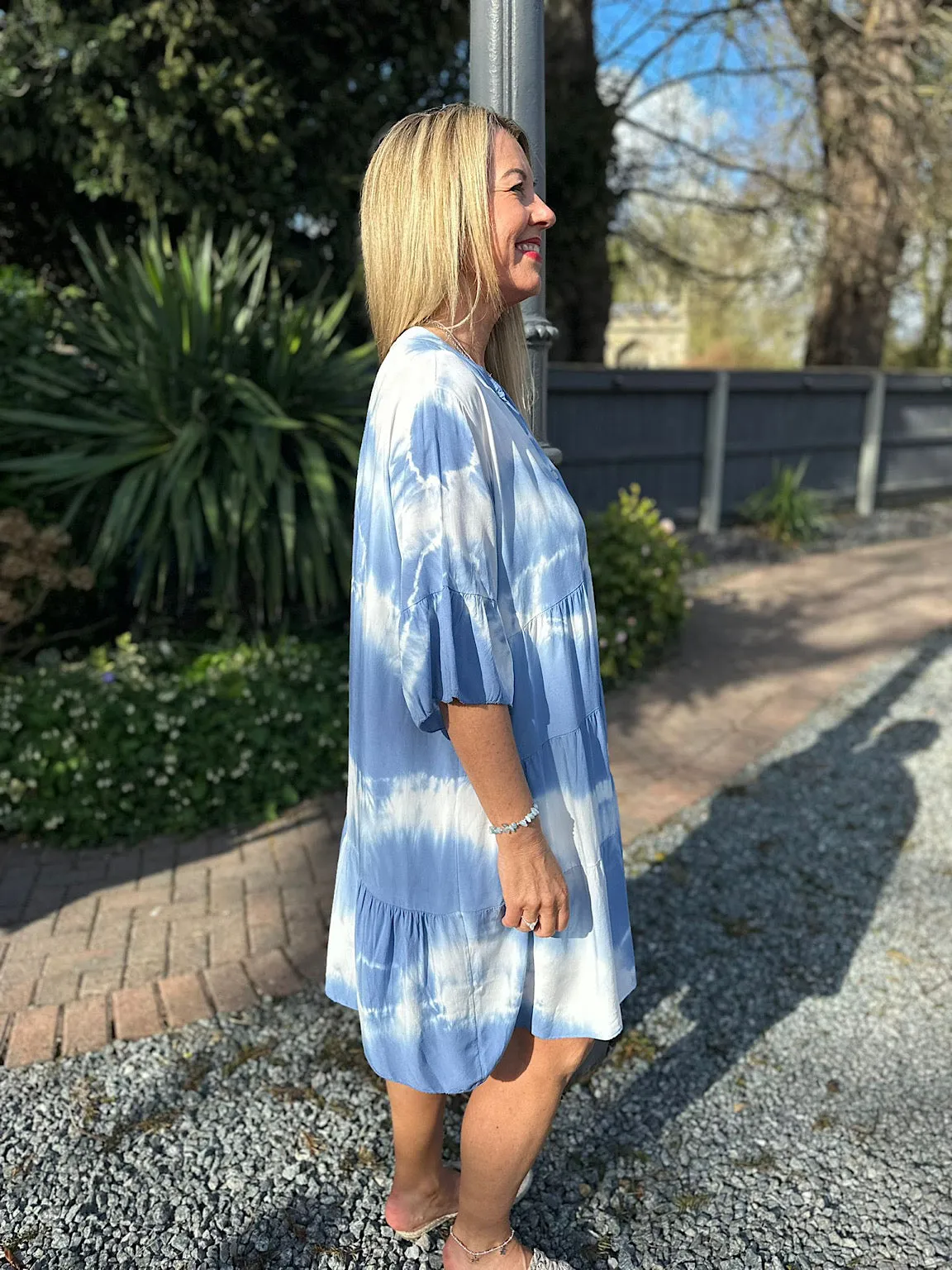 Denim Tie Dye Tiered Tunic Hattie