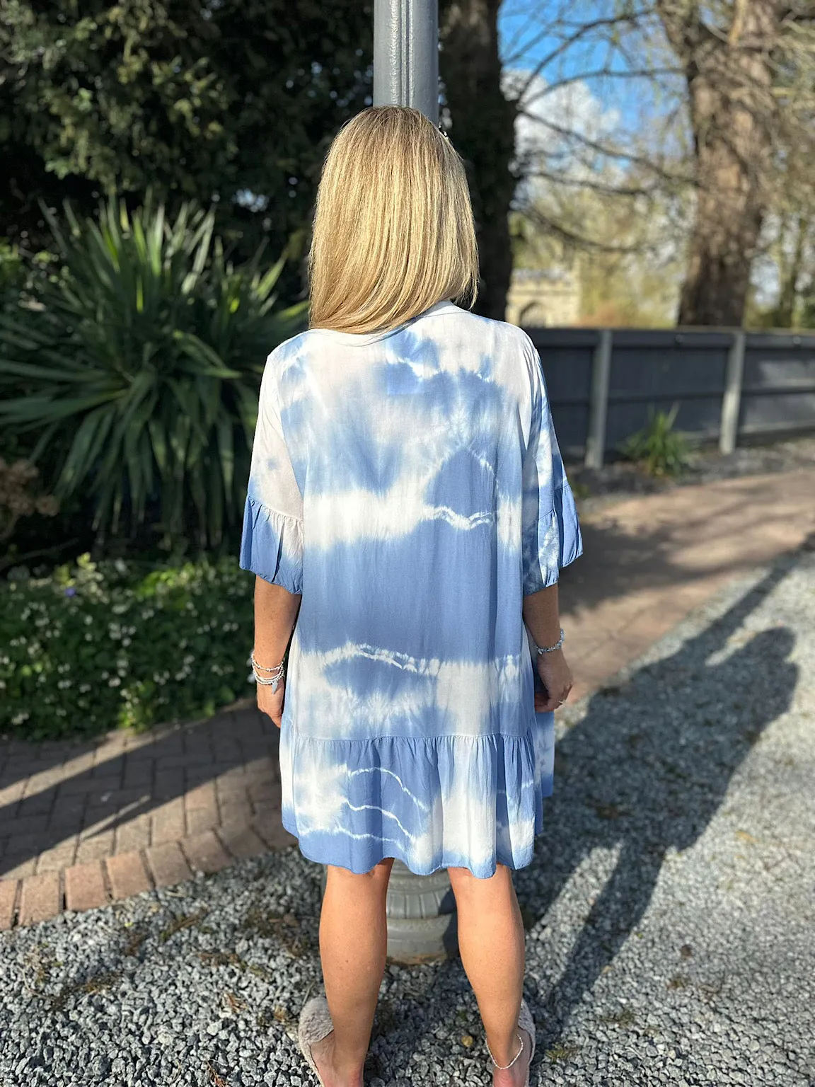 Denim Tie Dye Tiered Tunic Hattie