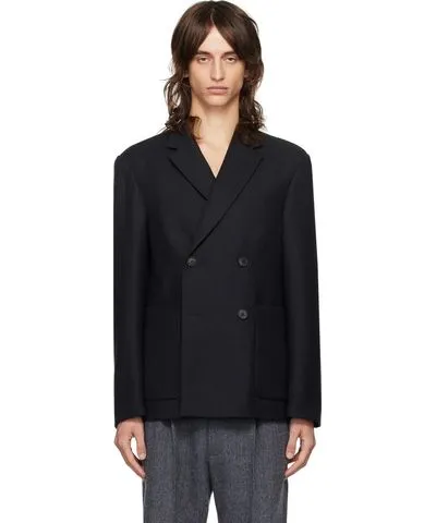 Dries Van Noten Black Notched Lapel Blazer