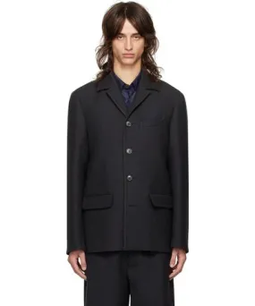 Dries Van Noten Gray Notched Lapel Blazer