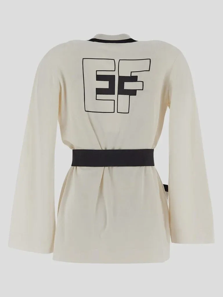 ELISABETTA FRANCHI  |Monogram Casual Style Long Sleeves Elegant Style Logo