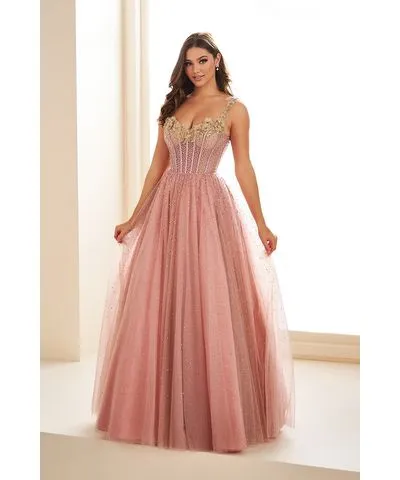 Ellie Wilde EW36071 - Off Shoulder See-Through Corset Prom Gown