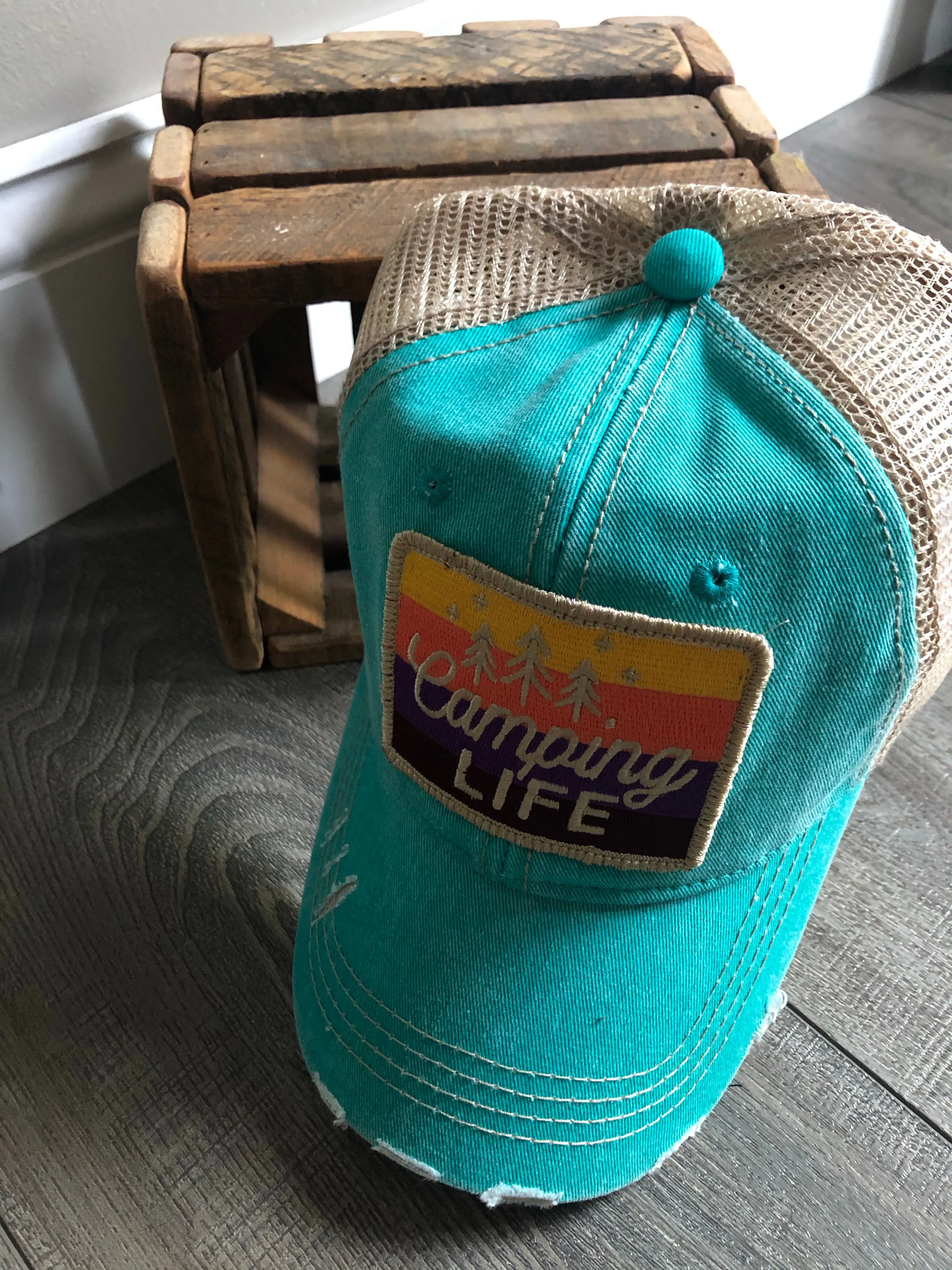 Embroidered Patch Distressed Hats