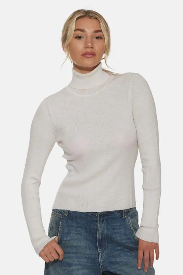 Eva Cashmere Turtleneck Sweater - Ivory