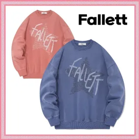 Fallett  |Unisex Street Style Long Sleeves Logo Sweatshirts