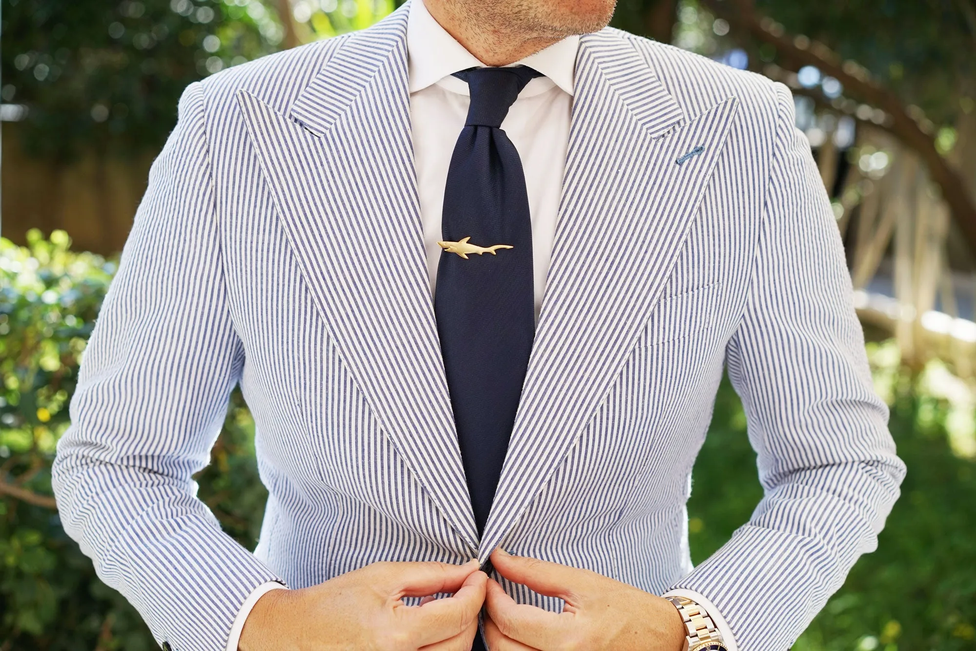 Gold Shark Tie Bar