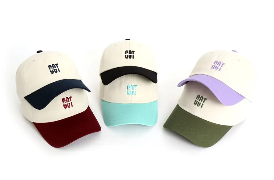 GOT Embroidery Contrast Baseball Caps Color-blocked Hats Unique Novelty Unisex Mens Womens Adjustable Korean Kpop Style Street F