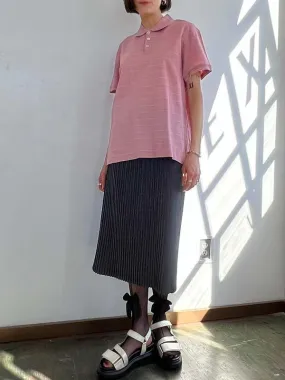 Gray Knite Pleat Long Skirt - black