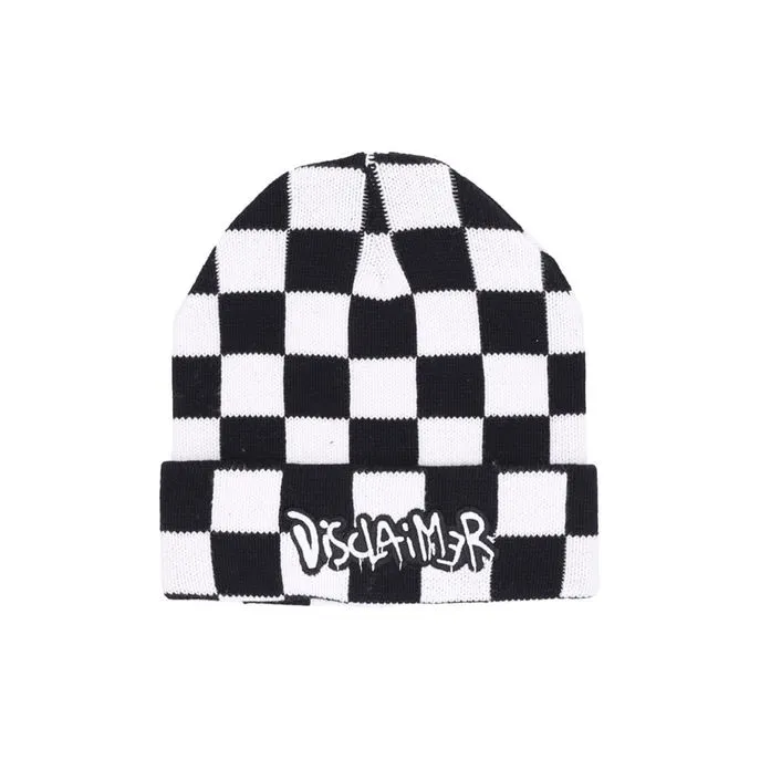 HAT WITH LAPEL WITH CHESS Unisex Black White 