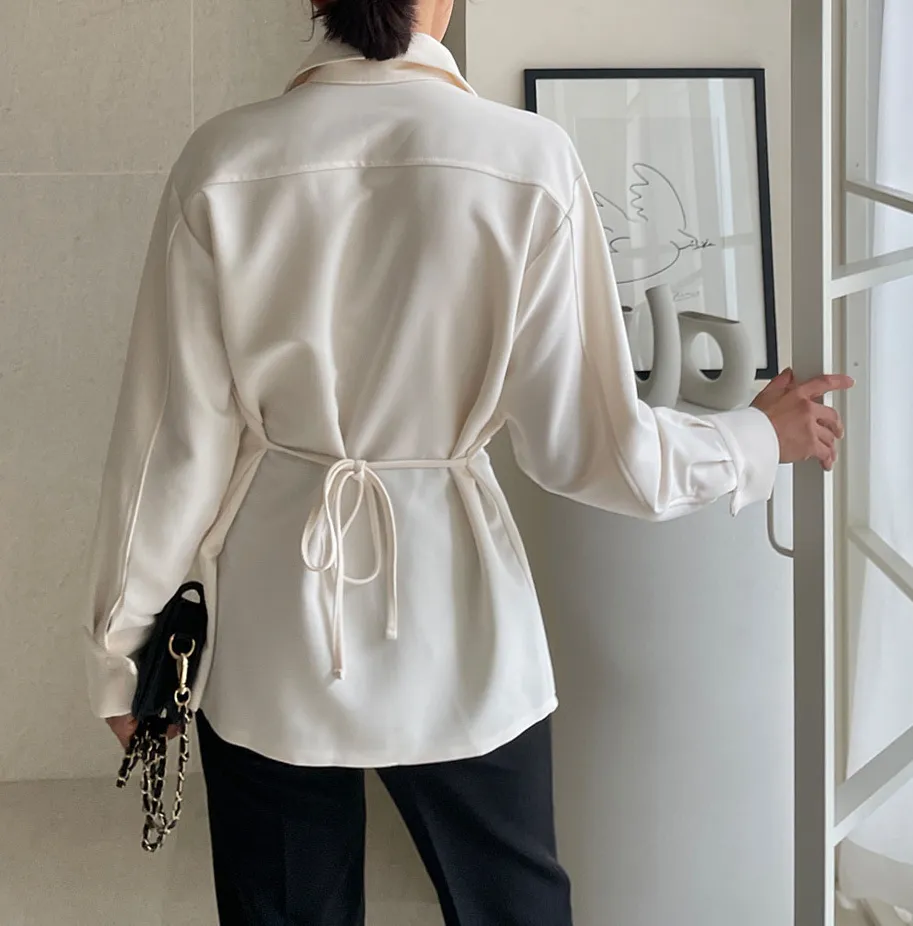 I AM MARI  |Long Sleeves Plain Office Style Elegant Style