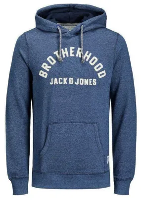 Jack & Jones Structure Hooded Sweatshirt Navy Blazer