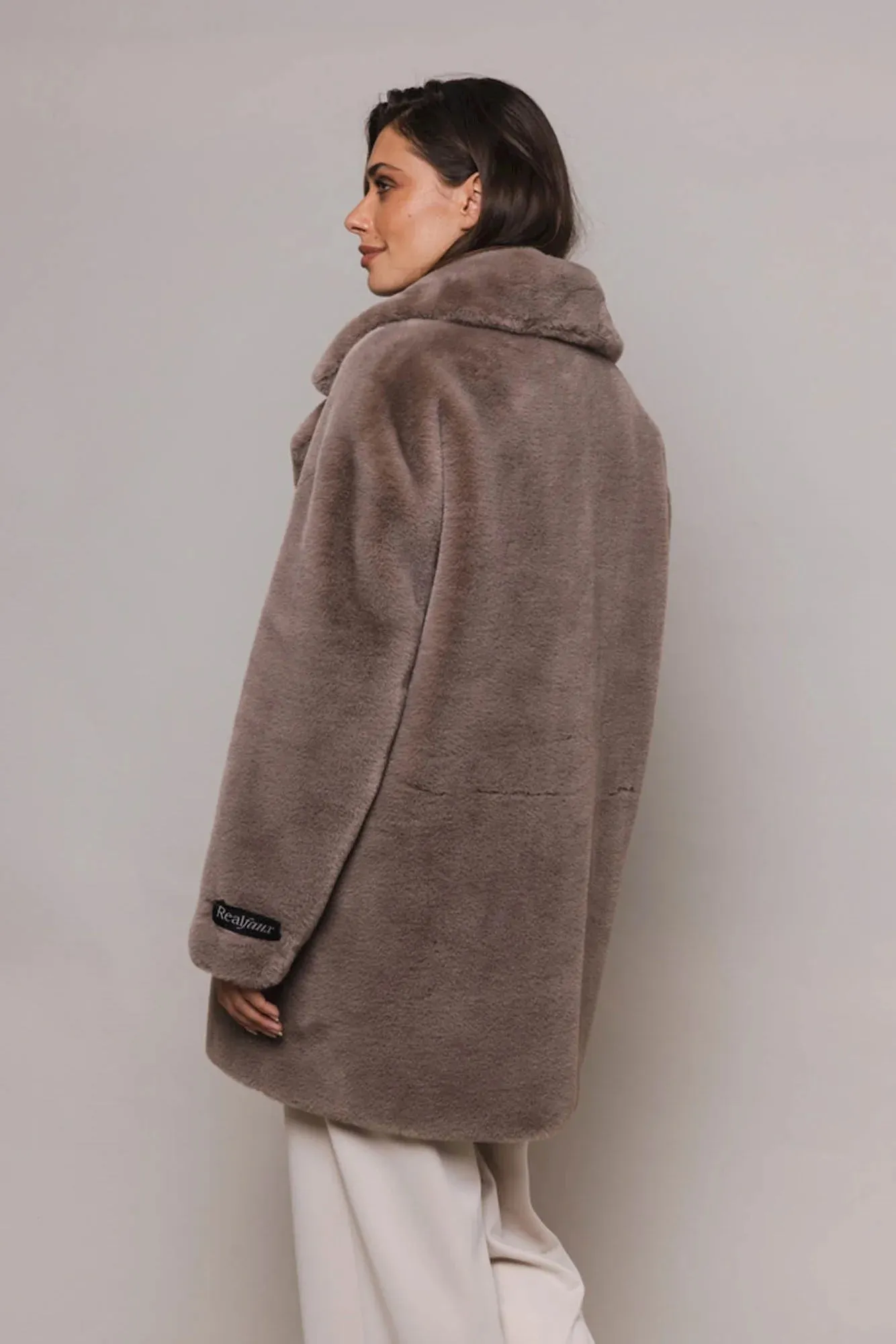 Jeanette Double Breasted Coat Taupe