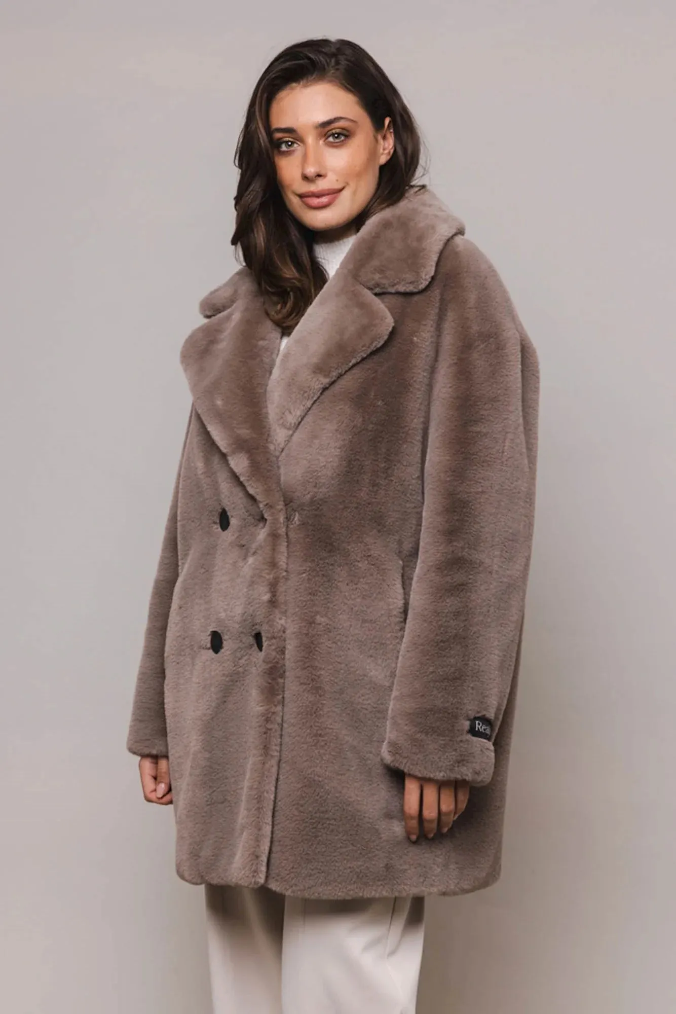 Jeanette Double Breasted Coat Taupe