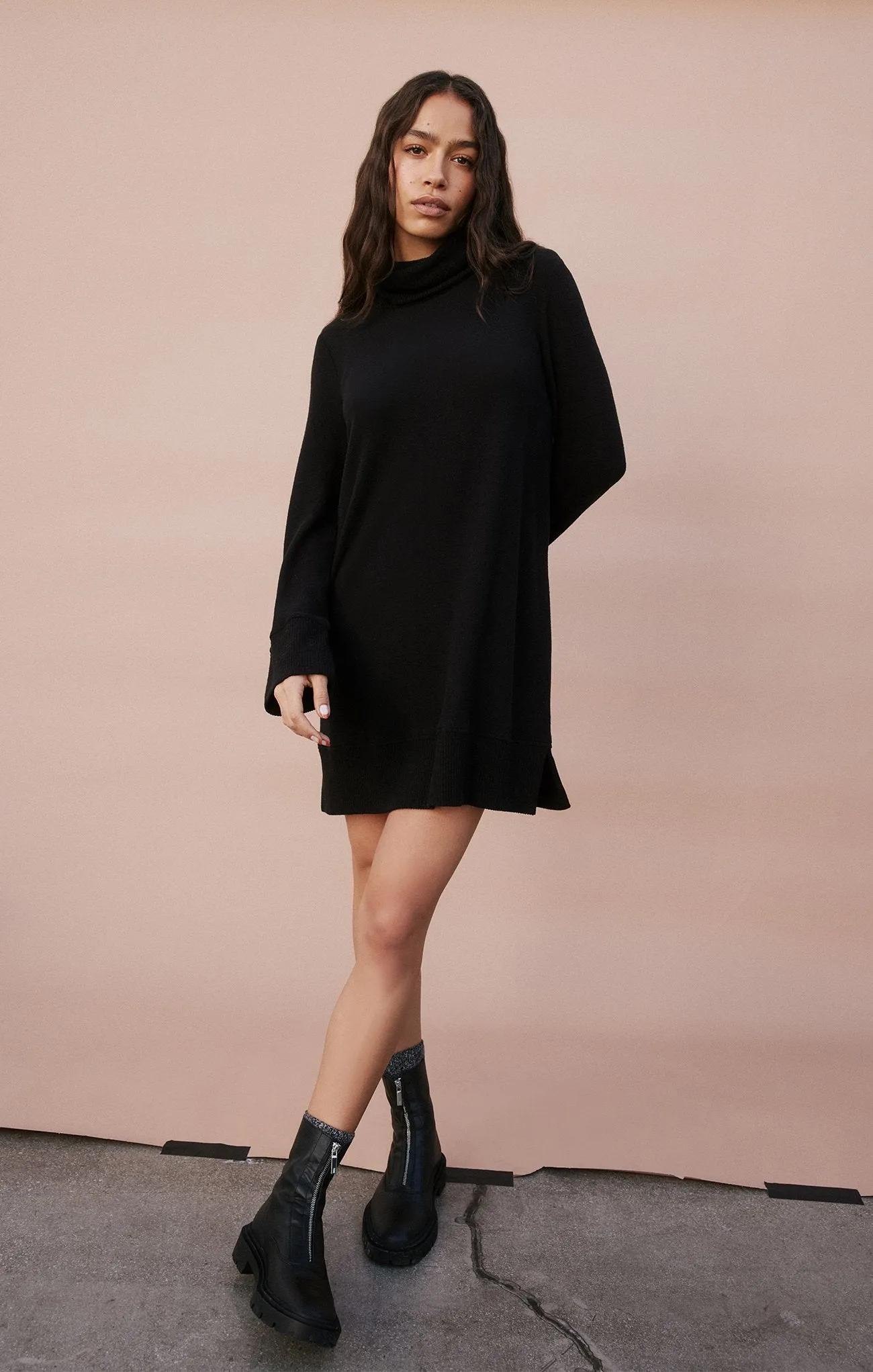 Jodee Marled Funnel Neck Dress