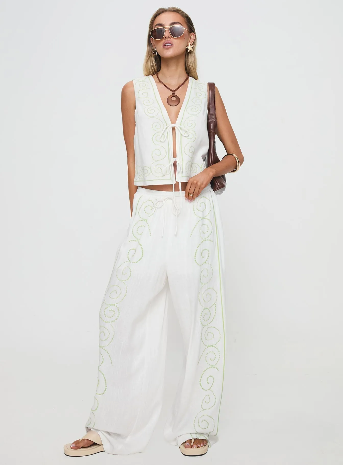 Kindred Tie Top White / Green