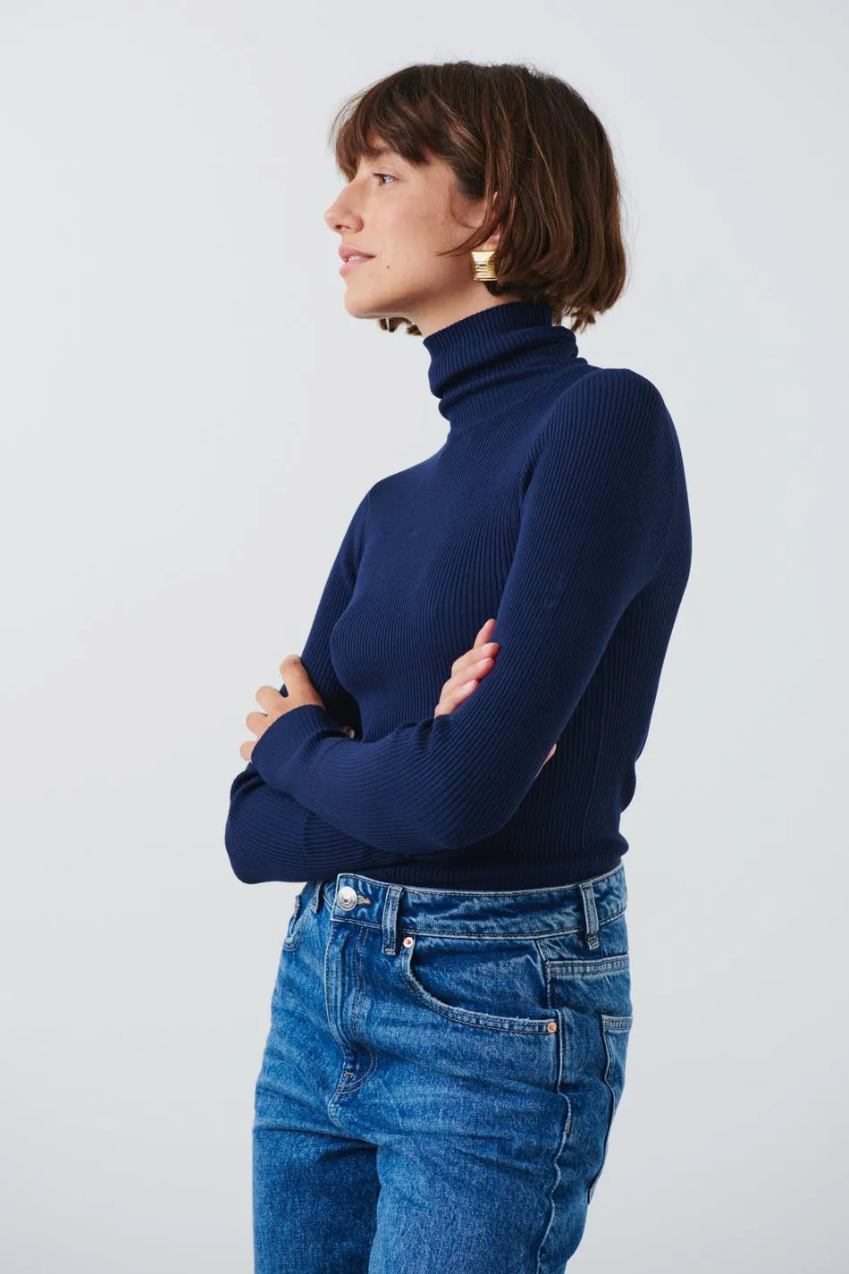 Knitted turtleneck top